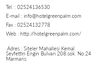 Hotel Green Palm iletiim bilgileri